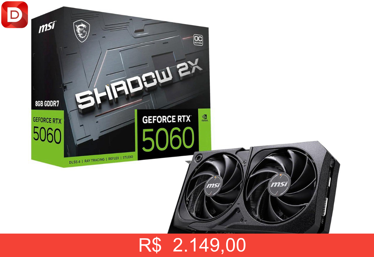 Foto do produto MSI RTX 5060 Shadow 2X OC