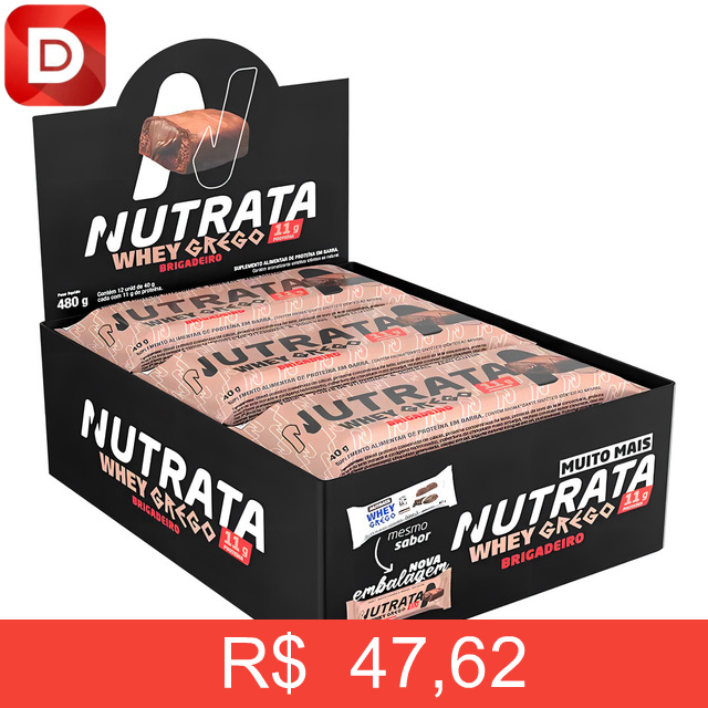 Foto do produto Barra Whey Grego 40g Brigadeiro Nutrata