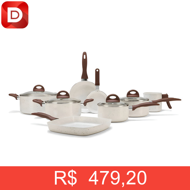 Foto do produto Conjunto de Panelas 8 Peças Ceramic Life Smart Plus Vanilla