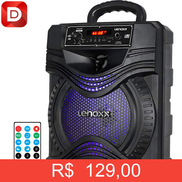 Foto do produto Caixa de Som Bluetooth Lenoxx 120w