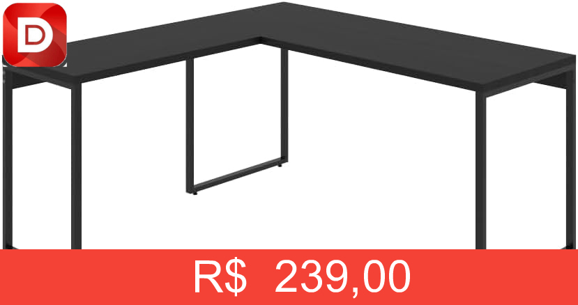 Foto do produto Mesa de Escritório em L Estilo Industrial