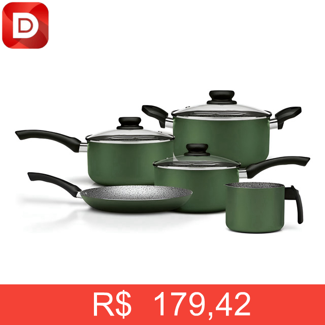 Foto do produto Jogo de panelas Aluminio antiaderente 5pçs