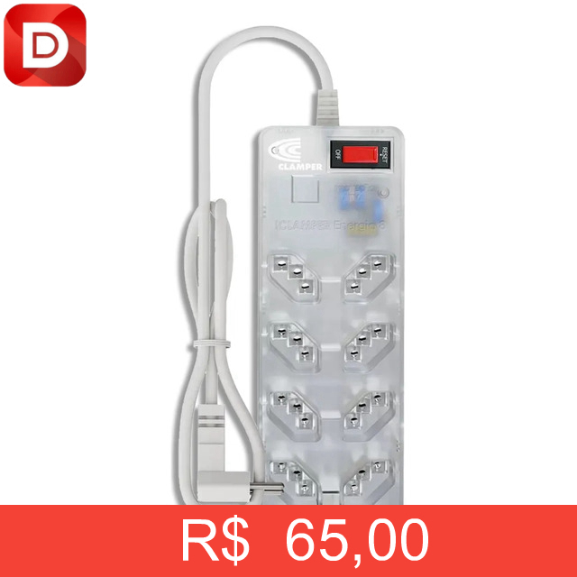 Foto do produto Filtro de Linha 8 Tomadas 3 Pinos 10A iClamper
