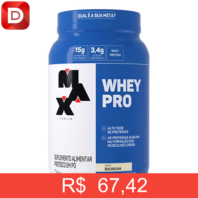 Foto do produto Whey Pro Baunilha Max Titanium Protein Pro Com BCAA e Aminoácidos