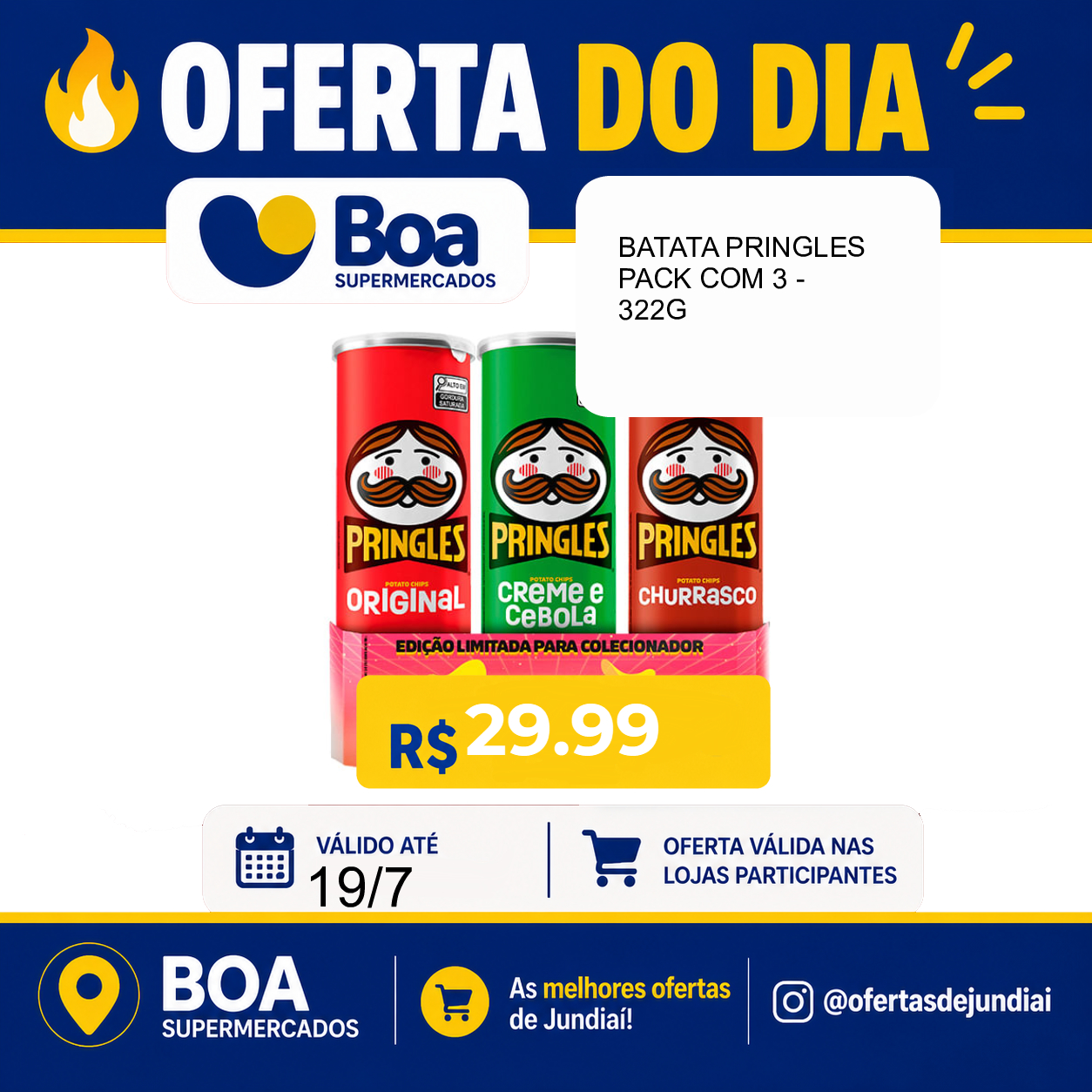 Foto do produto BATATA PRINGLES PACK COM 3 - 322G