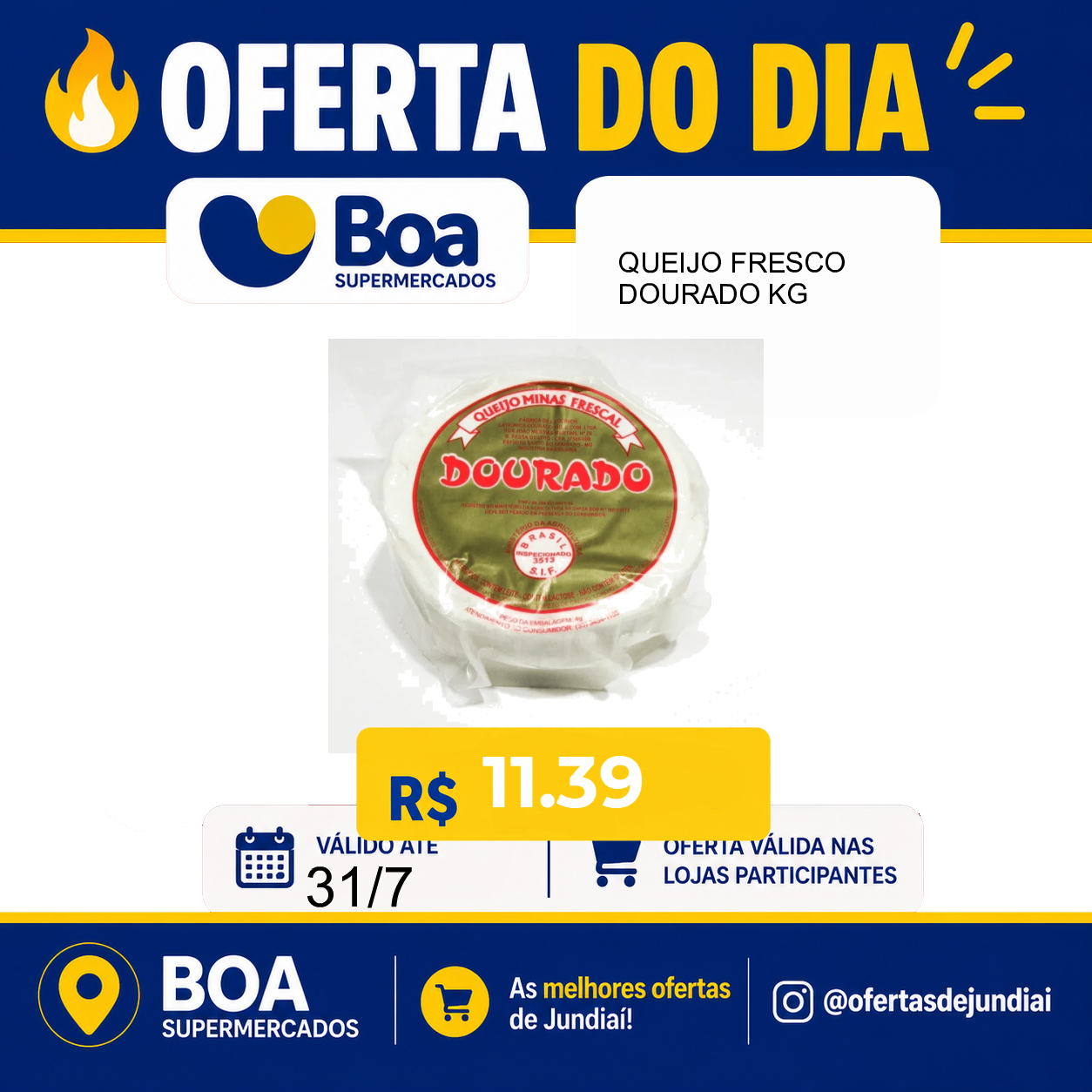 Foto do produto QUEIJO FRESCO DOURADO KG