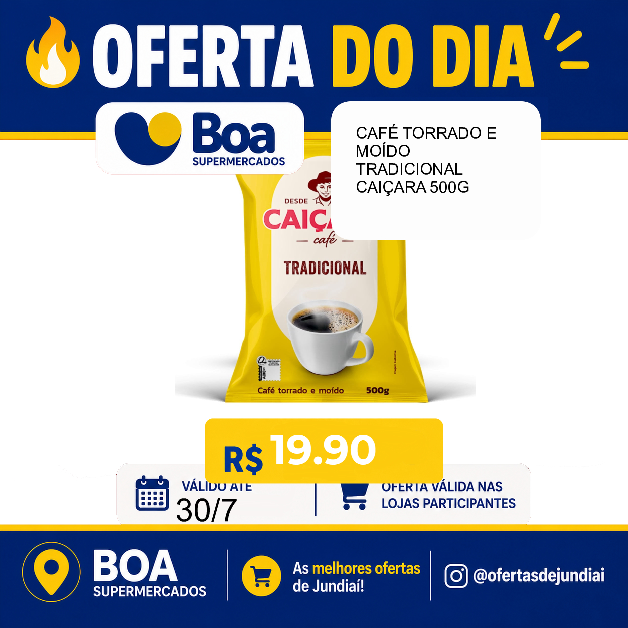 Foto do produto CAFÉ TORRADO E MOÍDO TRADICIONAL CAIÇARA 500G