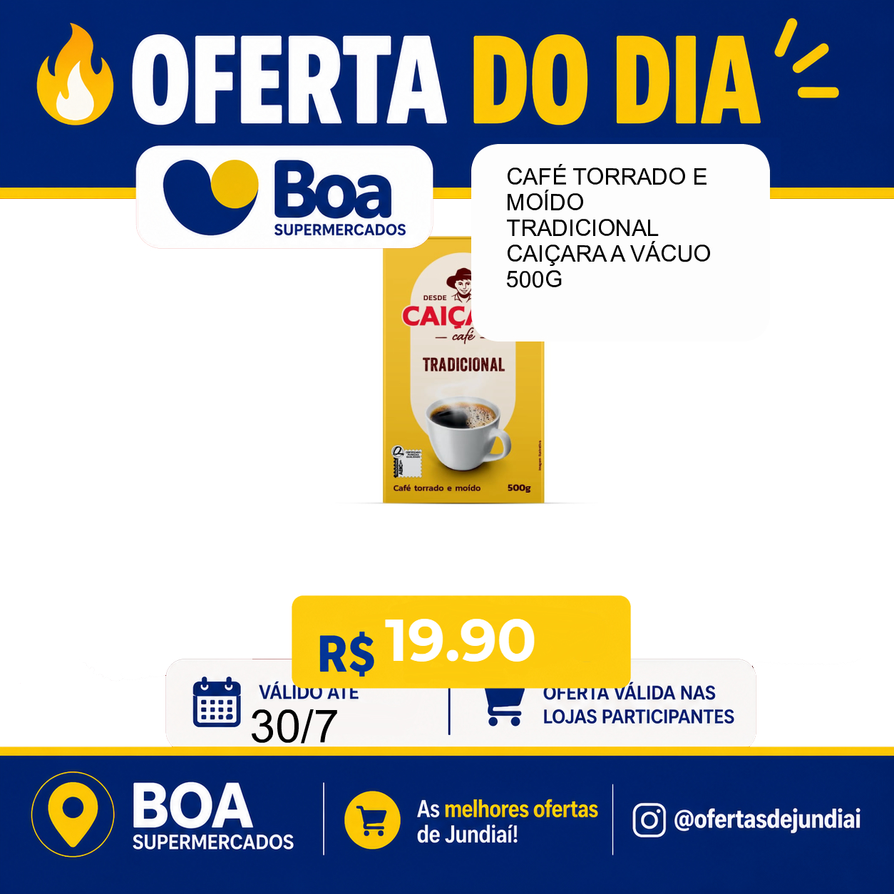 Foto do produto CAFÉ TORRADO E MOÍDO TRADICIONAL CAIÇARA A VÁCUO 500G