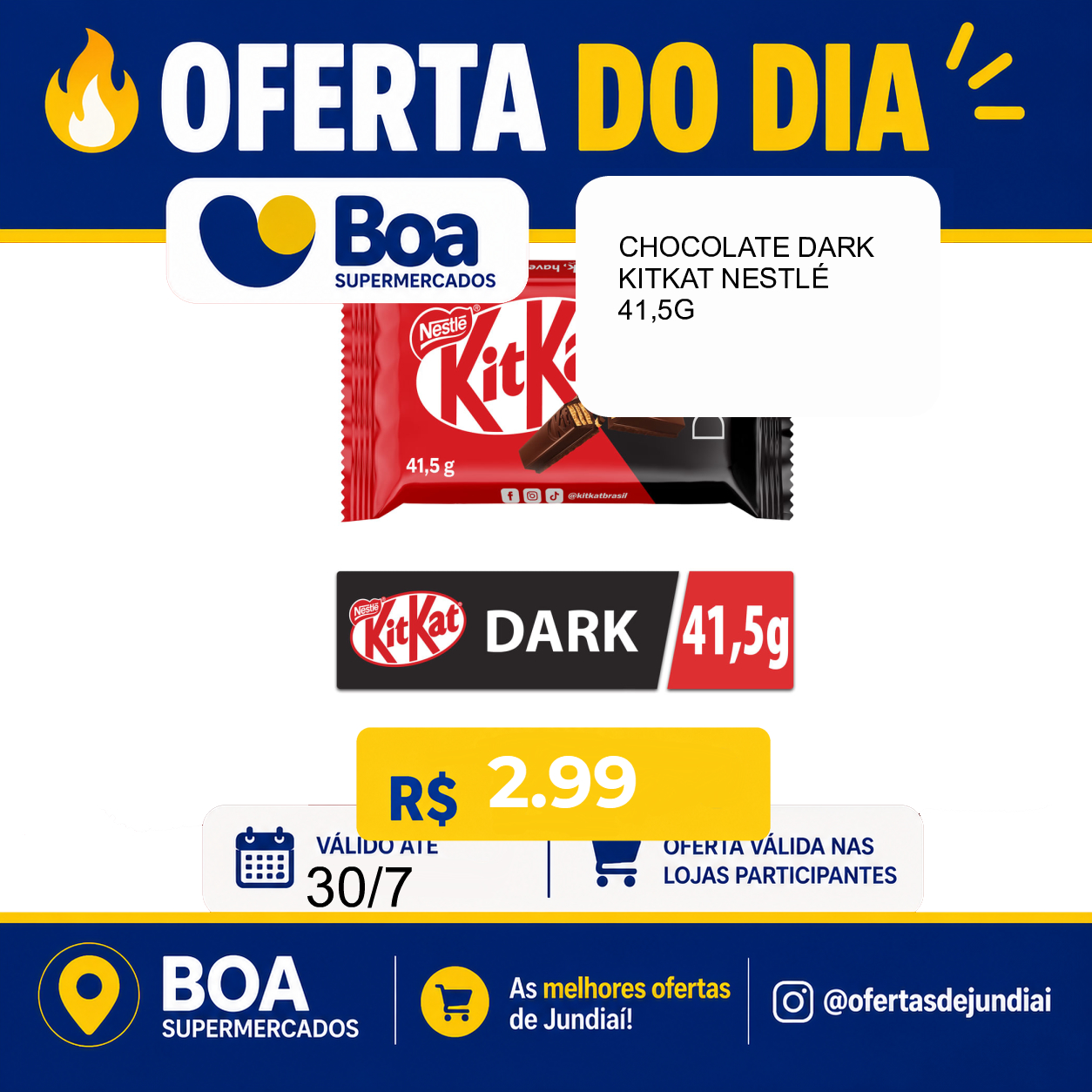 Foto do produto CHOCOLATE DARK KITKAT NESTLÉ 41,5G