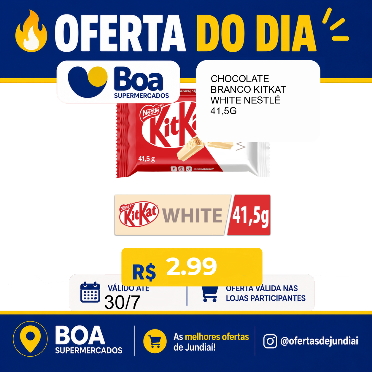 Foto do produto CHOCOLATE BRANCO KITKAT WHITE NESTLÉ 41,5G