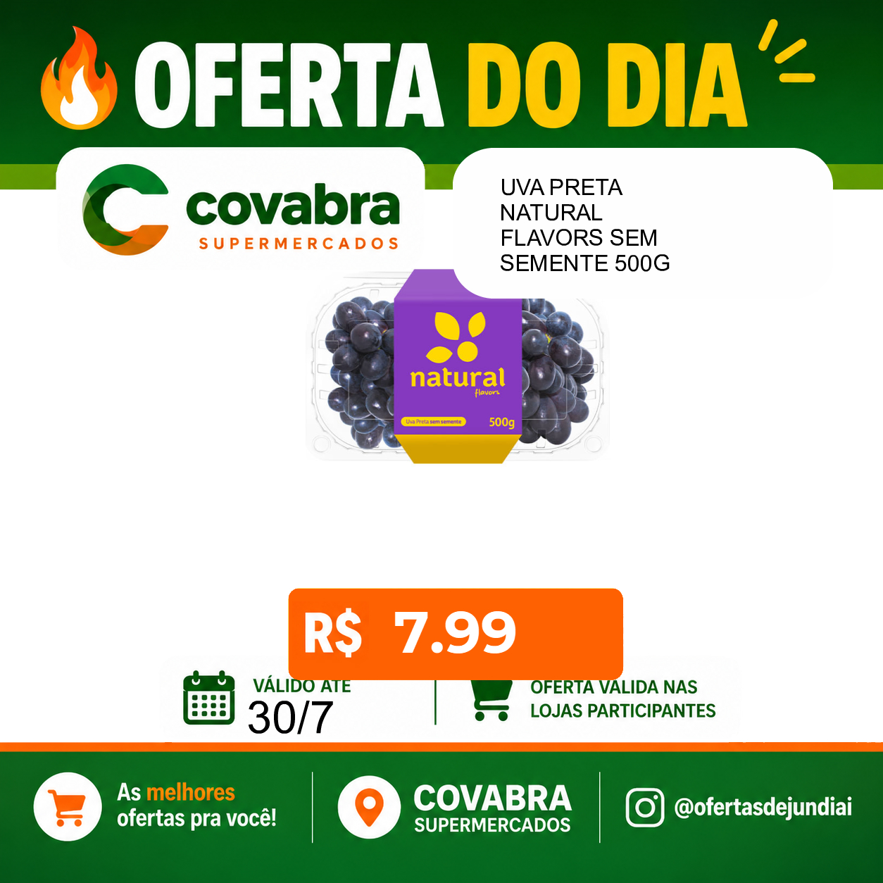 Foto do produto UVA PRETA NATURAL FLAVORS SEM SEMENTE 500G