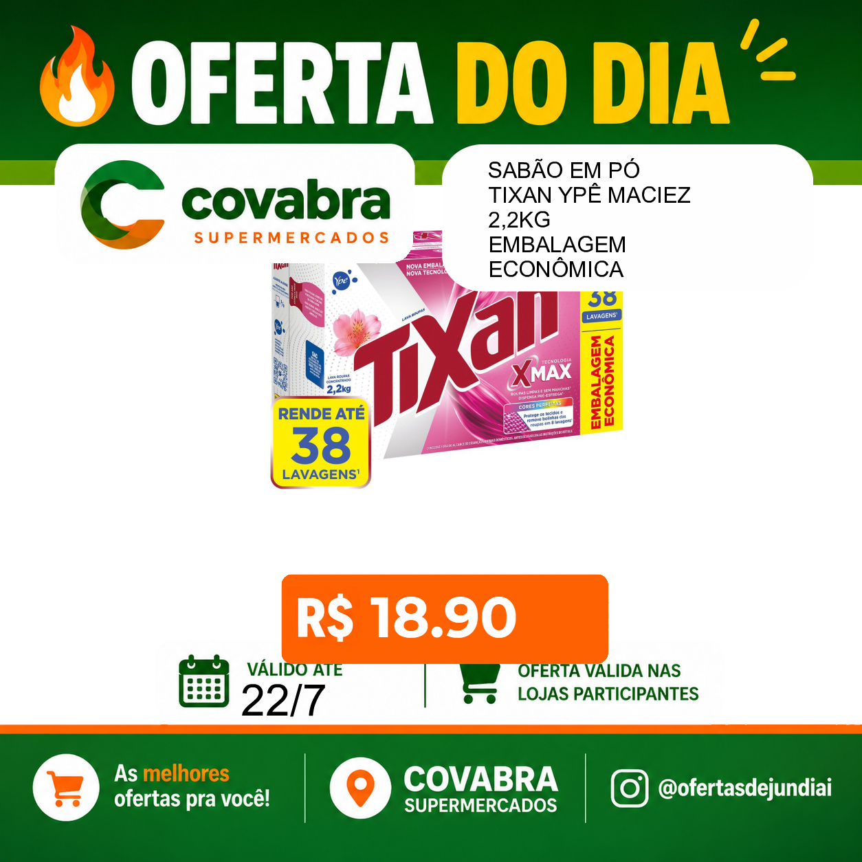 Foto do produto SABÃO EM PÓ TIXAN YPÊ MACIEZ 2,2KG EMBALAGEM ECONÔMICA