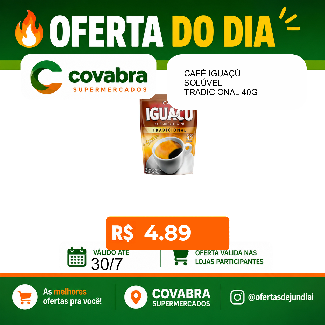 Foto do produto CAFÉ IGUAÇÚ SOLÚVEL TRADICIONAL 40G