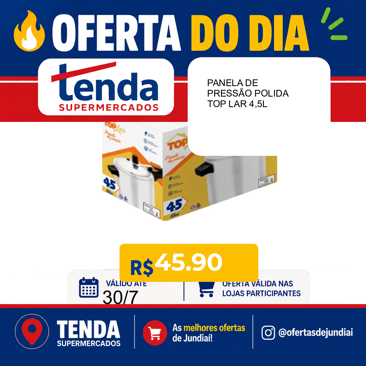 Foto do produto PANELA DE PRESSÃO POLIDA TOP LAR 4,5L