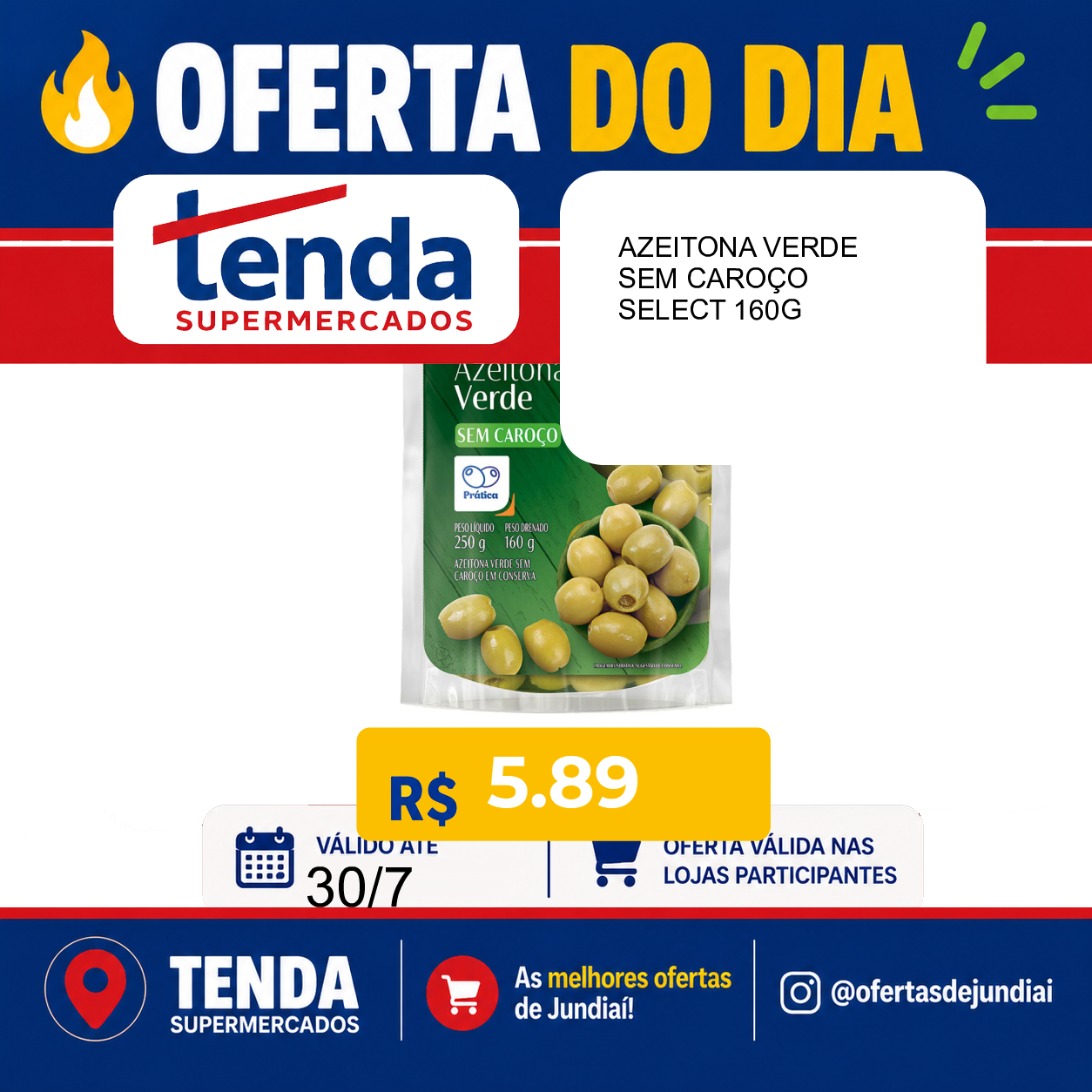 Foto do produto AZEITONA VERDE SEM CAROÇO SELECT 160G